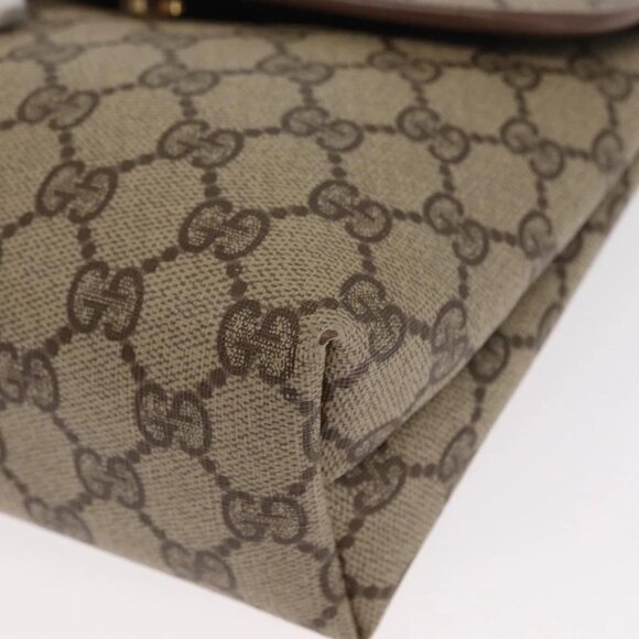 GUCCI GG Supreme Shoulder Bag PVC Beige Gold - Picture 12 of 16